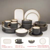 set grigio da 21 pezzi per 4 persone