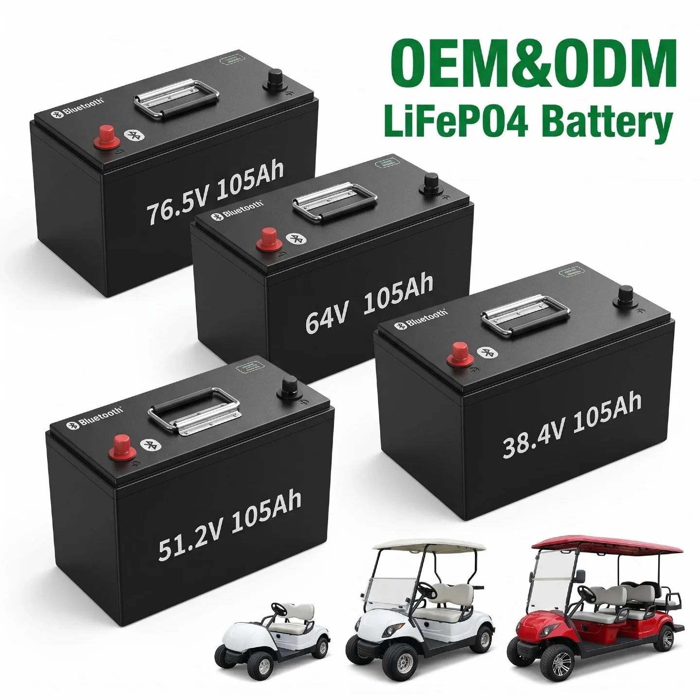 Wholesale 38.4V 48V 51.2V 54ah 105ah 150ah 200ah LiFePO4 Golf Cart Battery Lithium Ion Electric Club Car Battery Pack