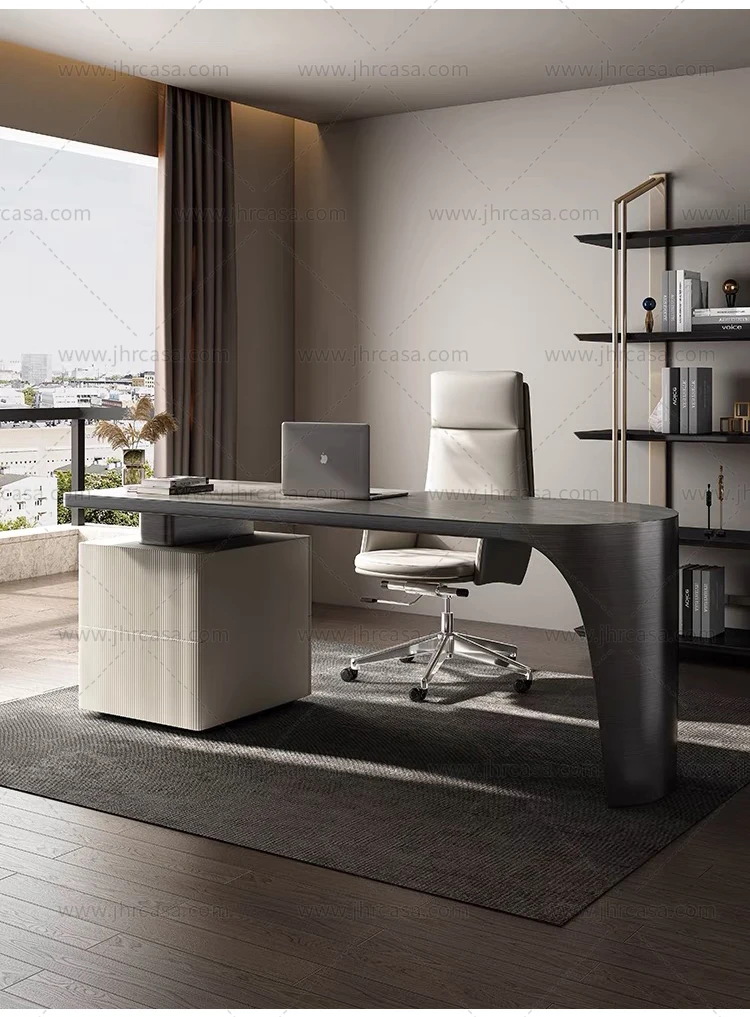 Modern Executive Office Desk Sintered Stone Top Computer Table Home ...