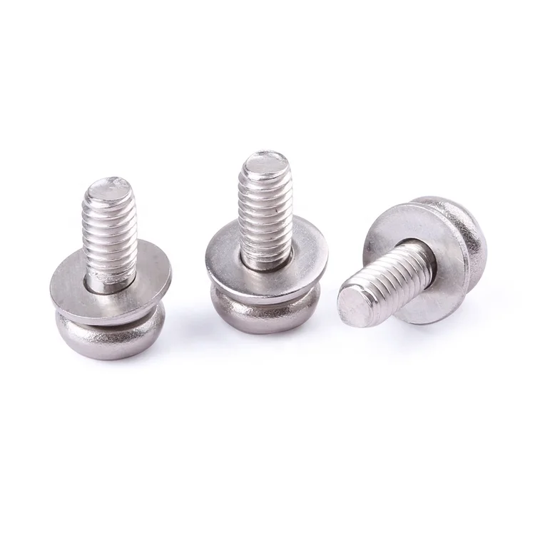 Hot item fastener stainless steel M2-M8 pan head sems machine combined screw with flat washer sems screw