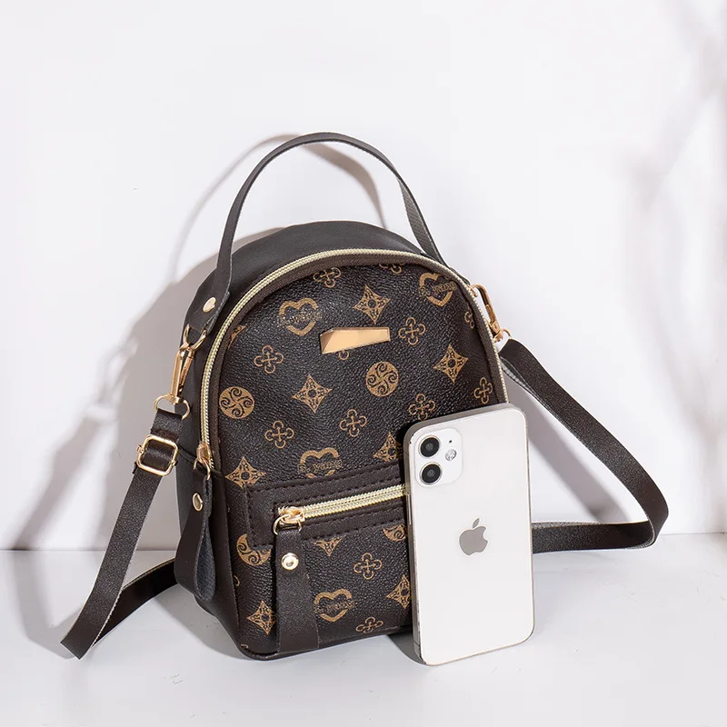 2025 New Fashion Style Heart Shape School Student Phone Certificate PU Bag  Leather Backpack