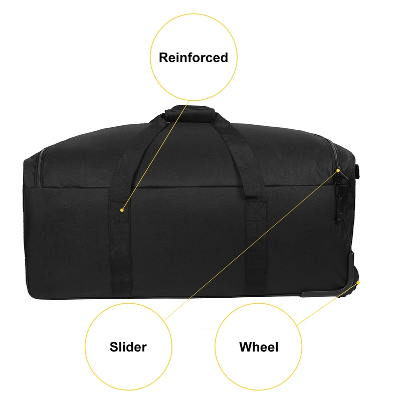 large wheeled duffle bag black