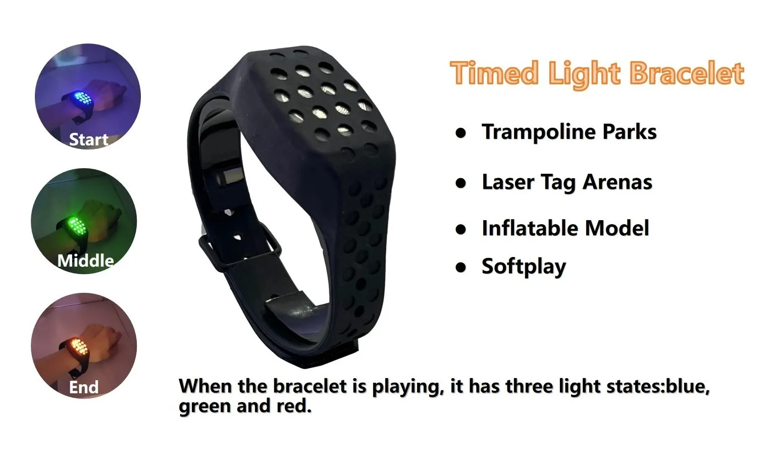 API and SDK Waterproof LED Bracelet Rechargeable Timer Wristband