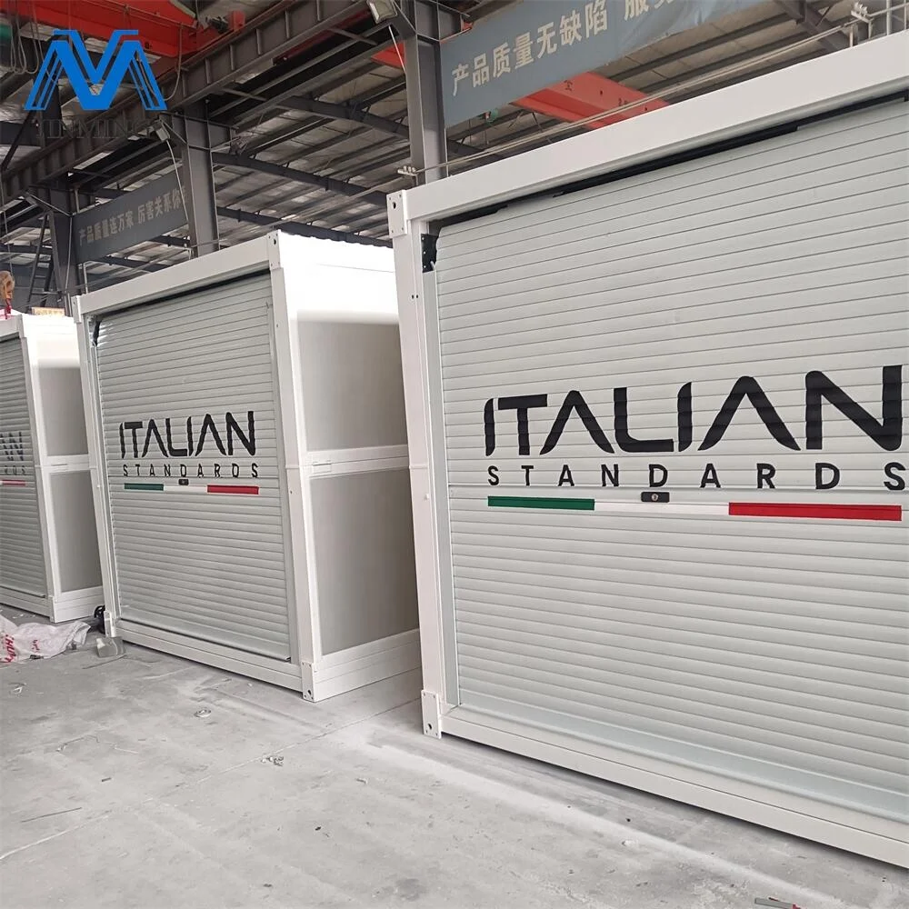 Mobile Portable Assembly Self Premade Tiny House Home Container Portable Storage Units With Manual Rolling Shutter Garage Door