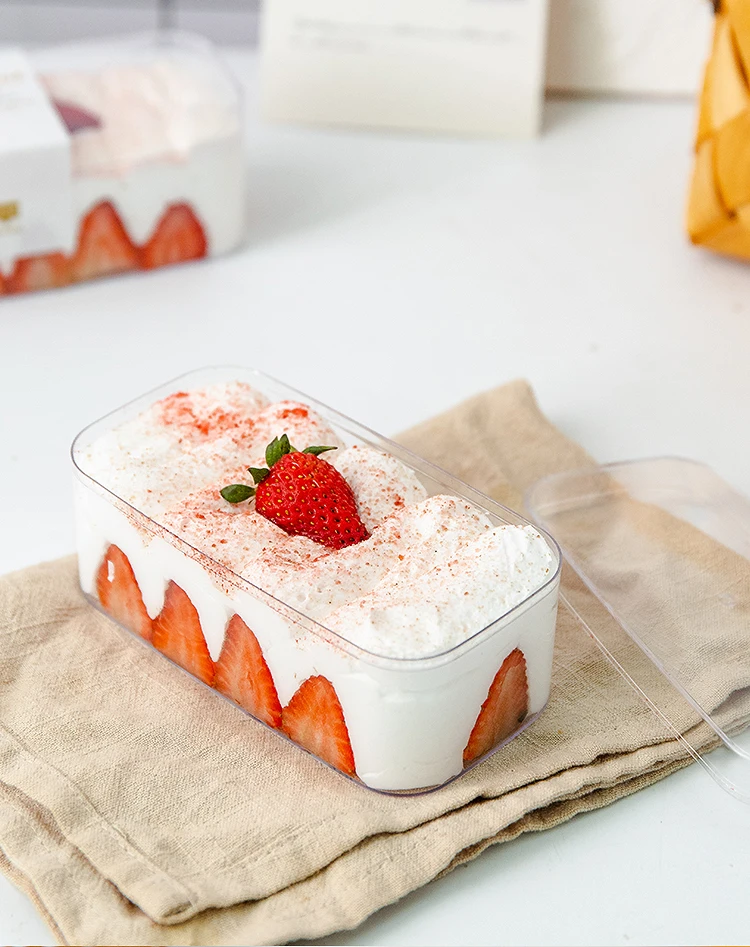 Wholesale Mousse Cake Box Disposable Tiramisu Ice Cream Dessert Plastic