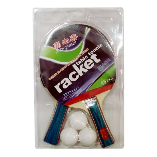 Многоцветная Высококачественная длинная ручка прыща из тополя резины оптовая продажа профессиональная 3-звездочная ракетка для настольного