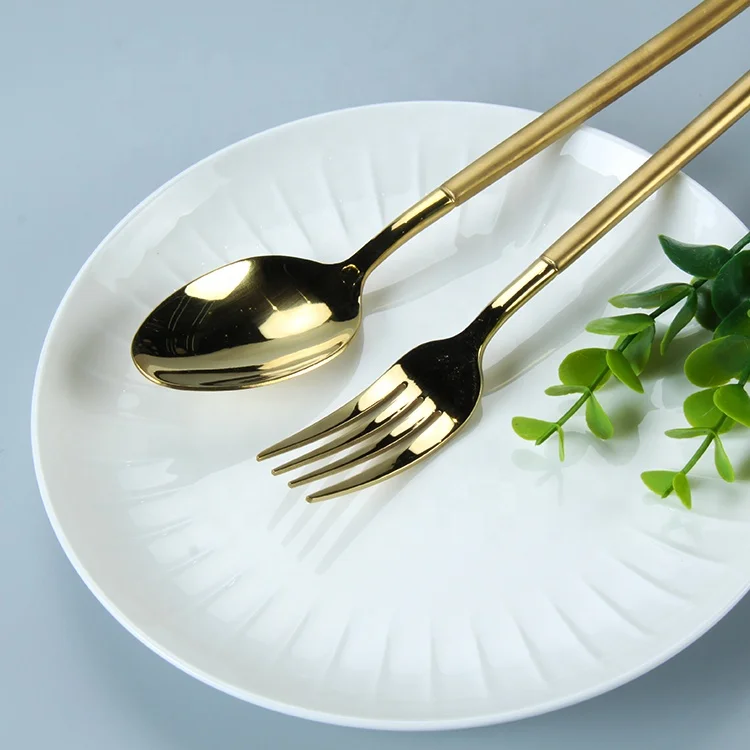 卸売レストランカトラリー、金のカトラリーセット、結婚式のための