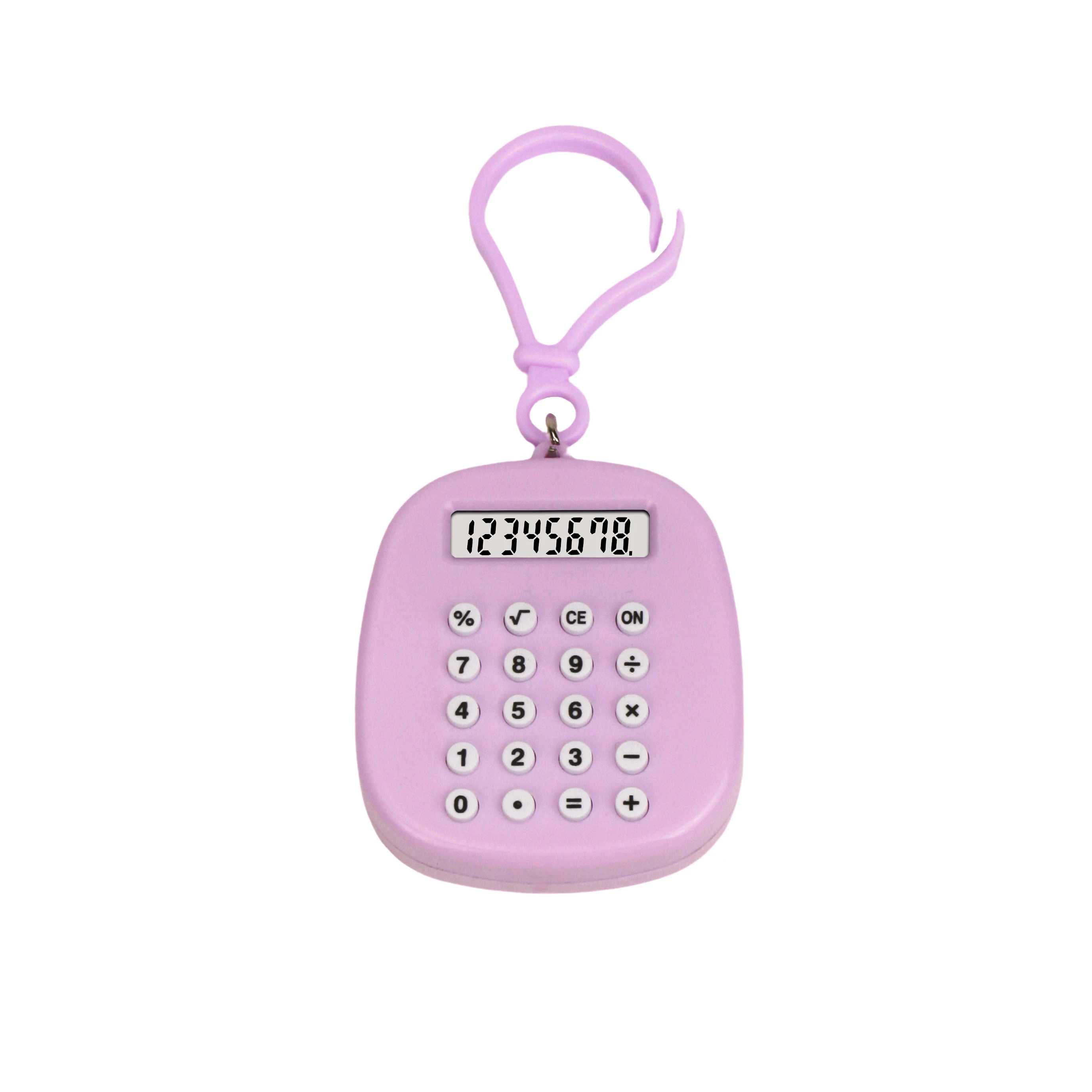 Wholesale customized mini gift calculator with maze toys and keychain for children's portable small calculator