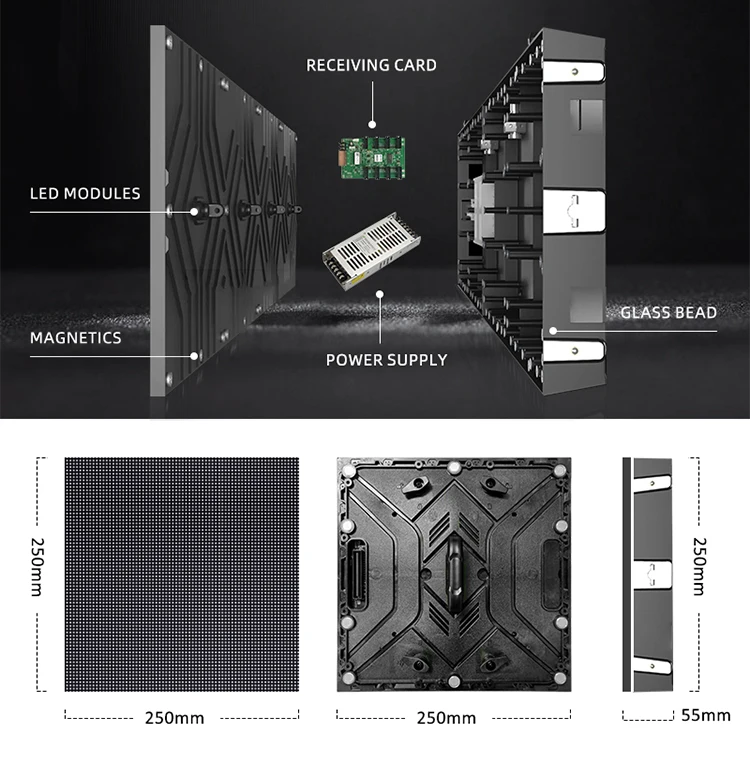 Indoor LED Video Wall Front Maintenance LED Screen P2.9 P3.9 P4.8 Fixed Installation LED Display Panel
