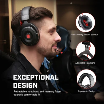 EKSA E900 Pro Virtual 7.1 Surround Sound Gaming Headset Led USB/3.5mm Wired  Headphone With Mic Volume Control For Xbox PC Gamer