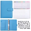 Raccoglitore blu + foglio budget + 8 tasche budget + 2 adesivi