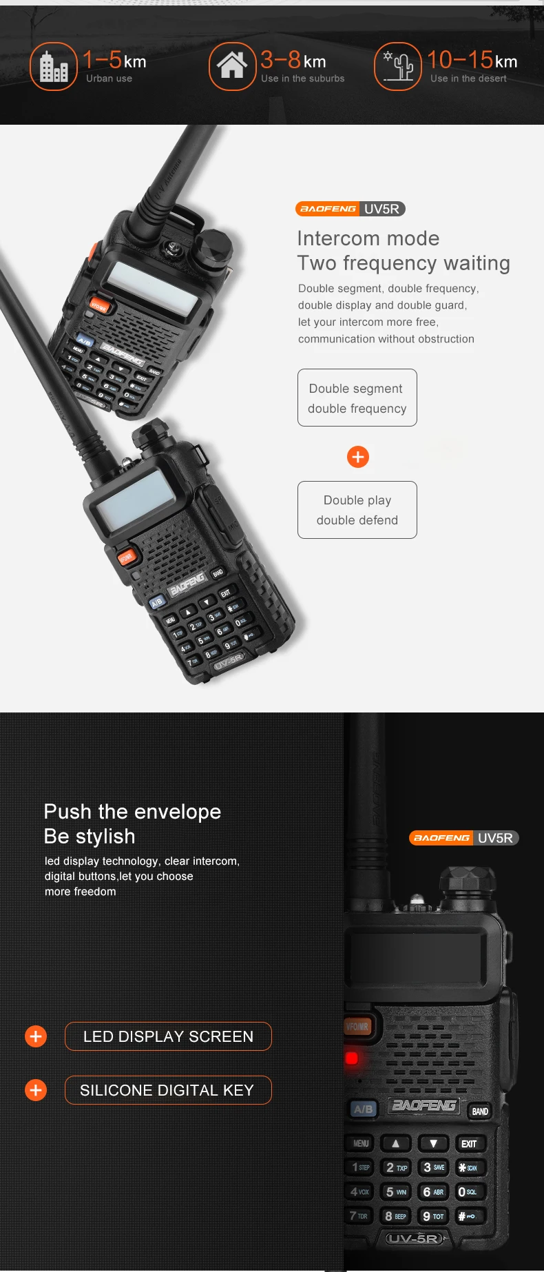 Manufacture Bf Factory Direct Uv 5r Baofeng Uv5r Radio Uv5r Celular