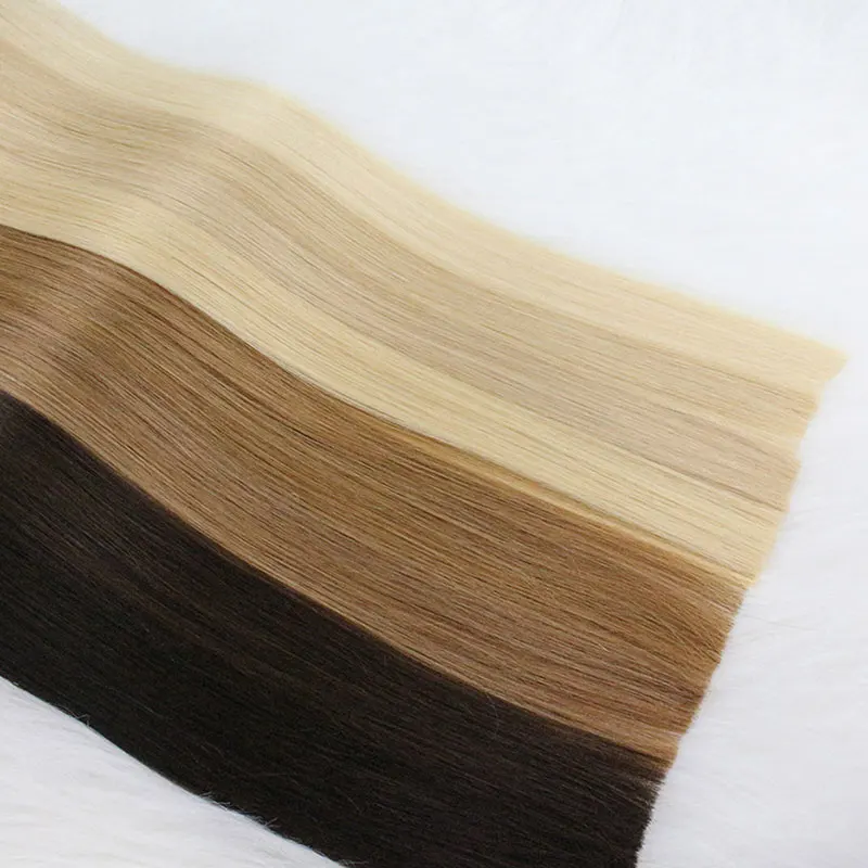 2025 Tape Blonde straight pre-bonded high quality wholesale cuticle aligned hot selling  human hair extension supplier