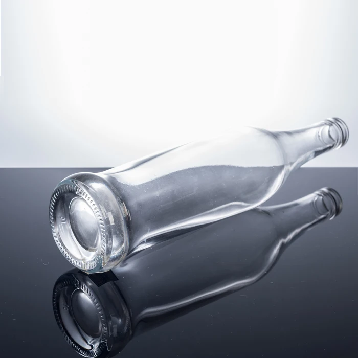 Cork Top 450ML Clear Round Tall Glass Wine Vodka Bottle