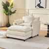 Beige + Tissu + Plastique + Acier + Bois + Mousse + 1 Siège