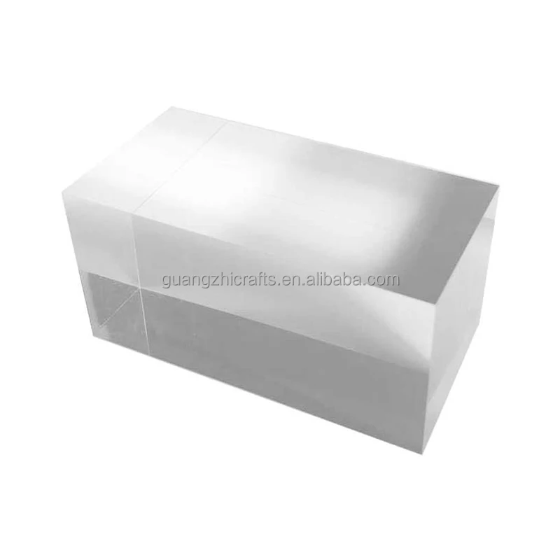 Recycled Transparent Cast Blank Acrylic Block 40x40x100mm Clear Solid Block  Acrylic Cosmetics Display Block