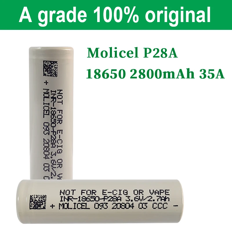 Molicel P28A 18650 INR 18650 P28A Cell 2800mah Batteries 3.7v Battery TW  Vtc6 Grade a Original 18650 Li Ion Battery Ce Gray 35A
