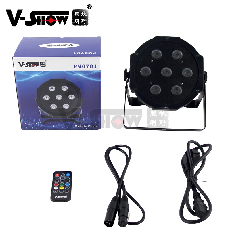 VSHOW PM0704 Classic Mini Convenient Flat LED Par 7pcs 10w RGBW 4in1 Mega Par Light LED  Par Light Wedding Show Stage Lights