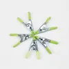 Green metal clips