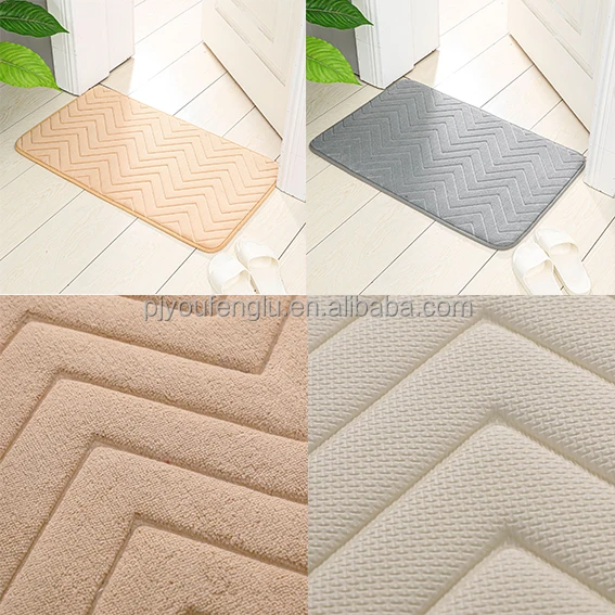 High frequency 3D Manufacturers coral velvet bath rug nonslip carpet Memory sponge bathroom waterproof SBR bottom absorbent mat manufacture