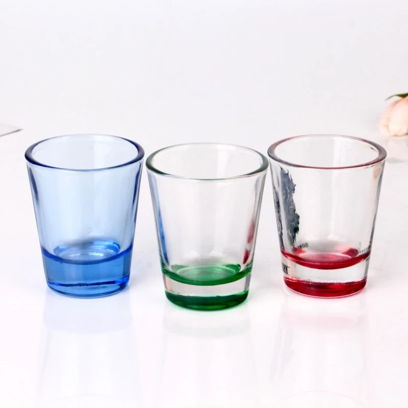 2 oz Heavy Thickened Bottom Liquor Shooter Glass Cup Transparent Custom Logo Shot Glasses