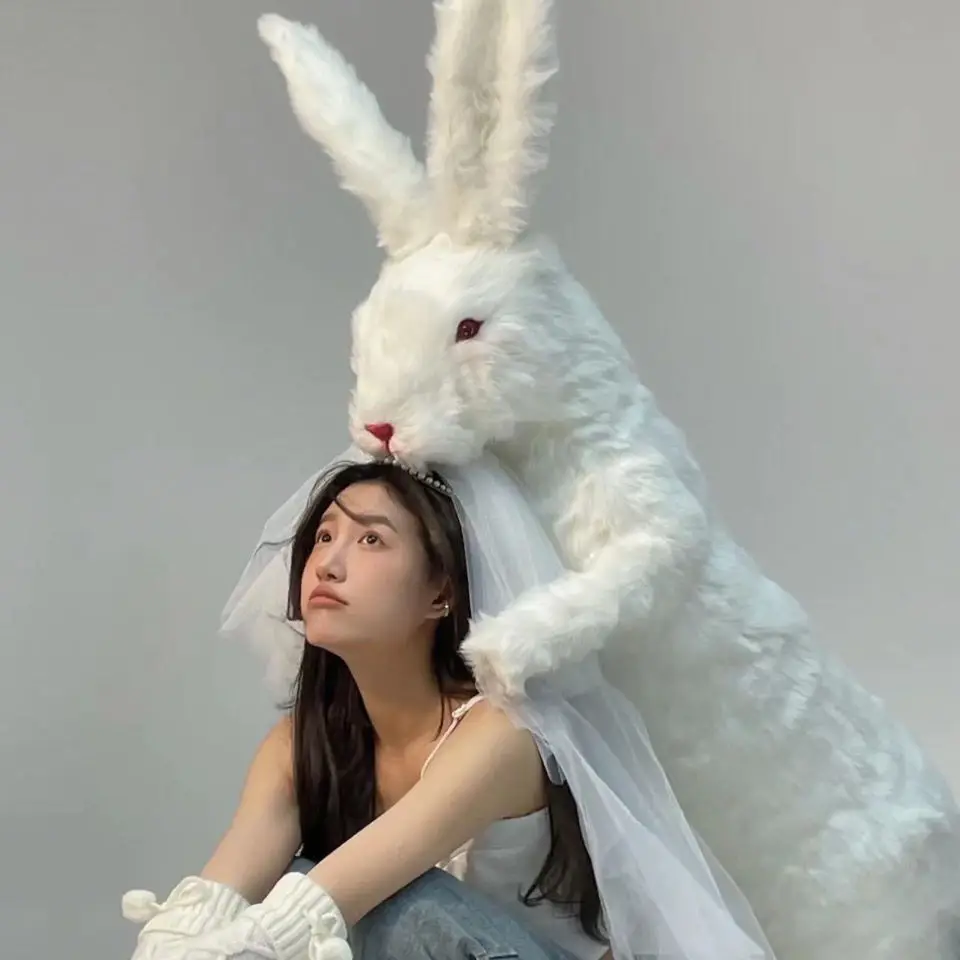 Easter Simulation Rabbit Model Welcome Standing Large Rabbit Window Props Large Doll Shooting Rabbit Ornaments