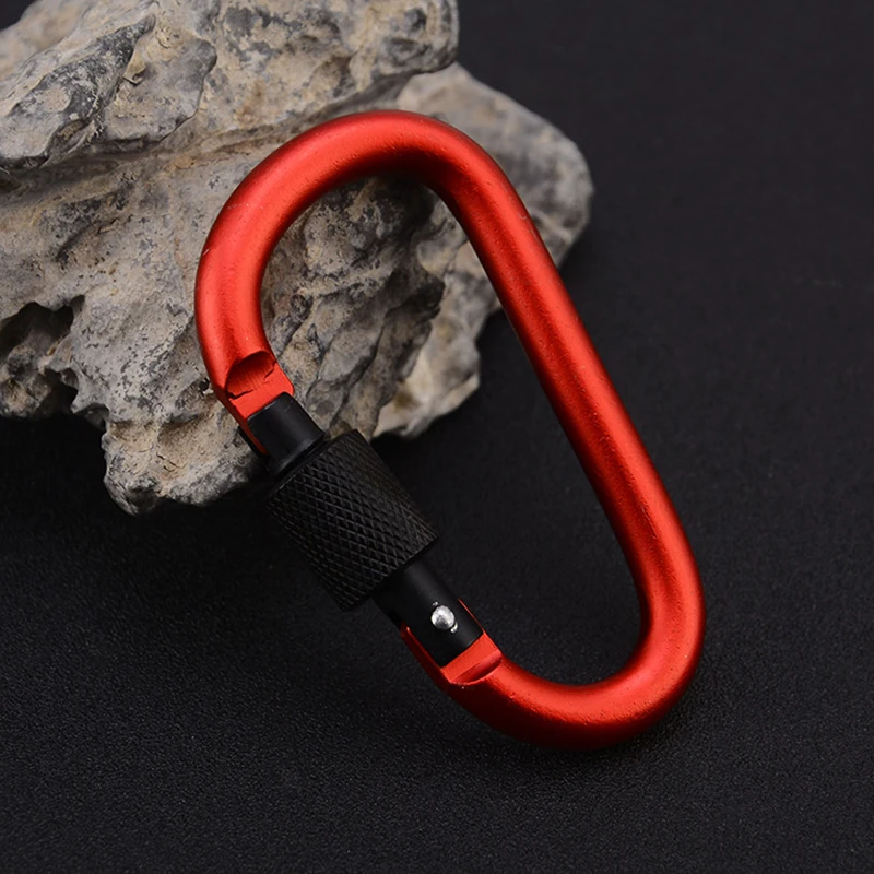 Custom logo safety 12kn hammock grade screw lock heavy duty camping clip rock climbing carabiner