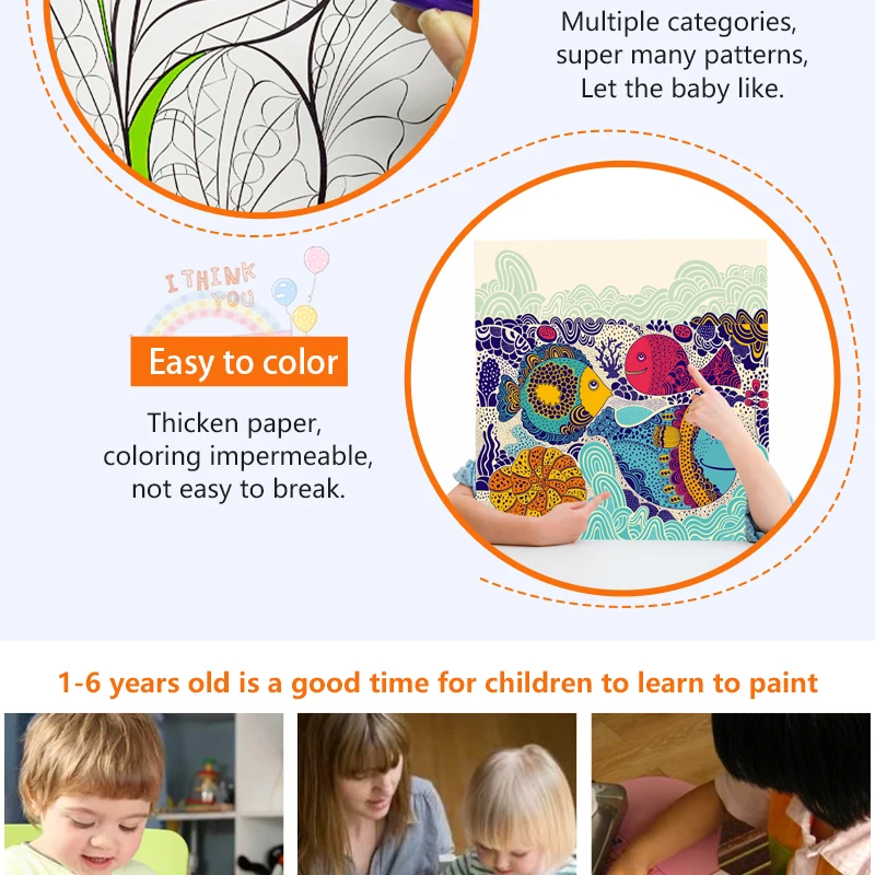 Custom children printing drawing doodling book poster,colouring map paint set, big giant coloring poster pad for kids