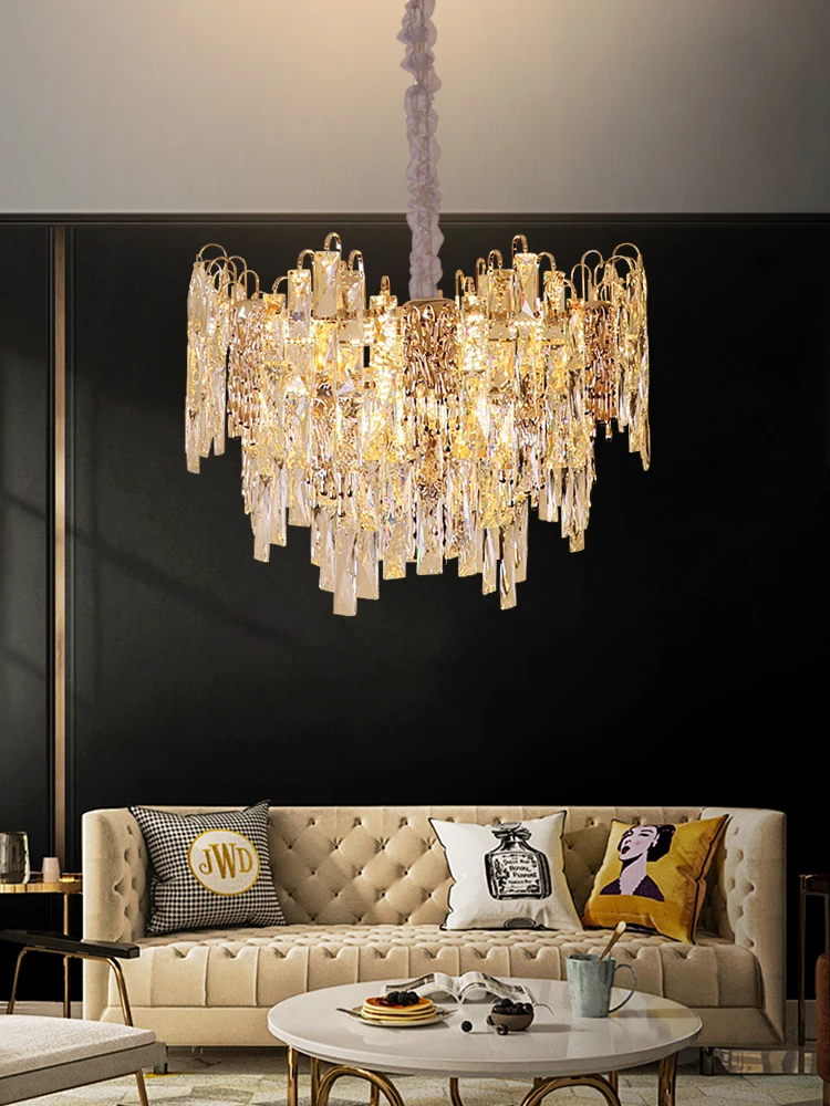 Custom Gold Crystal Pendant Light Restaurant House Decoration Hotel ...