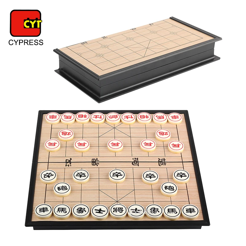 Portable Xiangqi Chinese Chess Set Magnetic Foldable Board Game 25