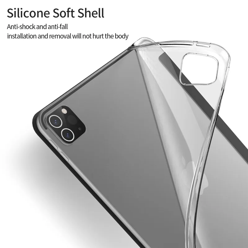 Чехол для планшета iPad Pro 11 дюймов, чехол из искусственной кожи, Магнитный умный Мягкий защитный чехол из ТПУ для задней панели ipad Pro11, чехол