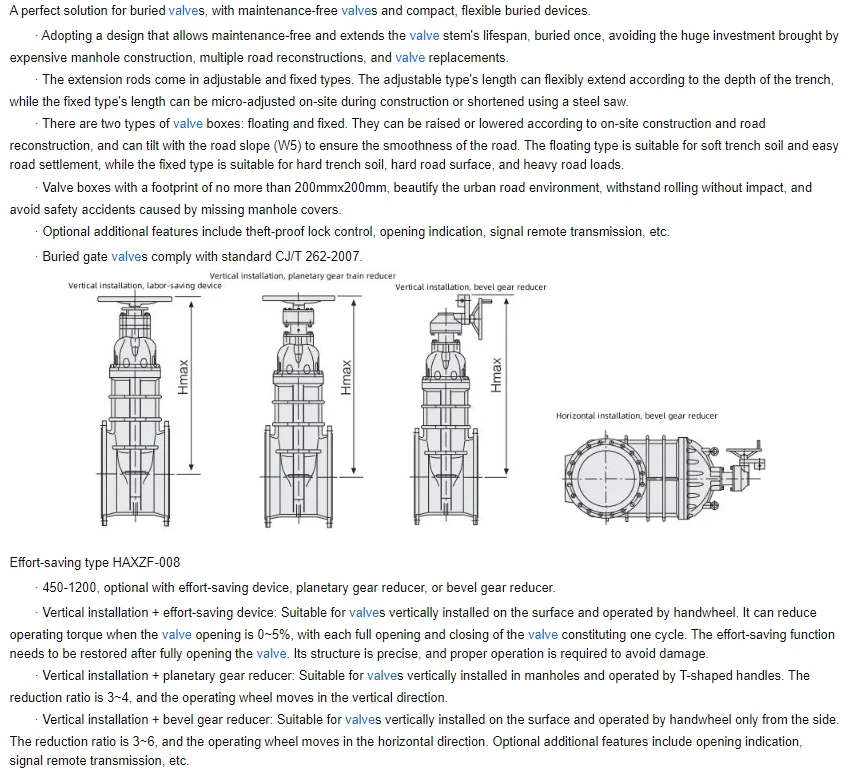 10 Inch DI Resilient Wedge Rising Stem Gate Valve with Long Extension Spindle Electric Power General Application Water Gas Media factory