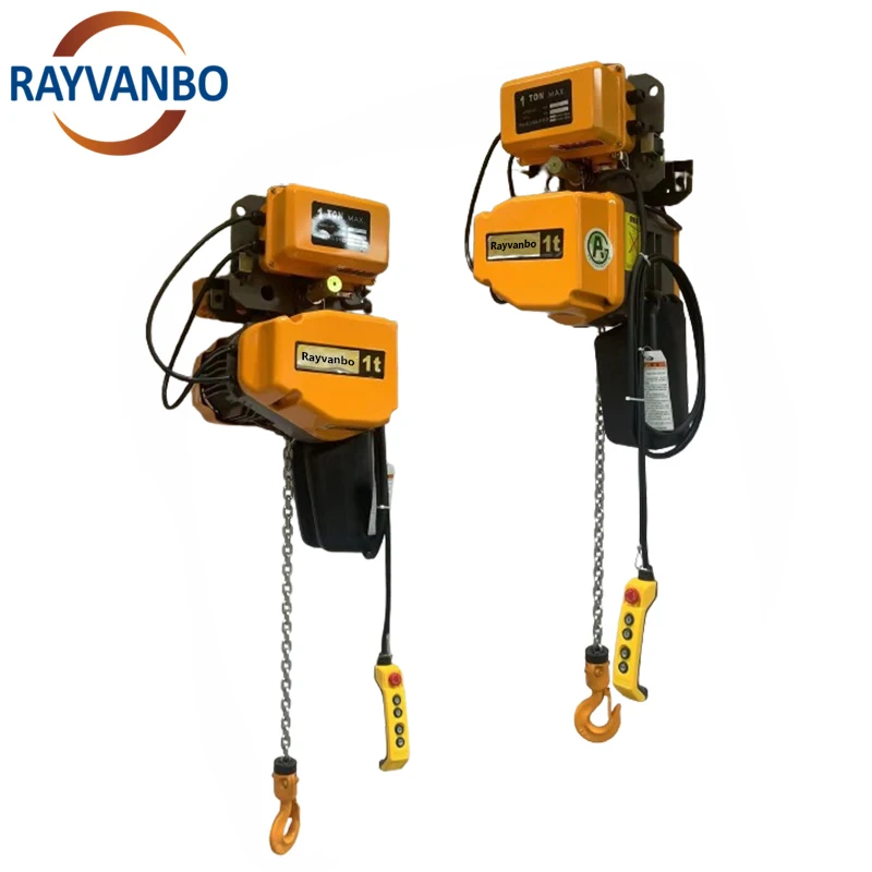 EQ Series Fixed Type Motorized Trolley Type Electric Chain Hoist 150kg 250kg 500kg 1t 2t Electric Hoist with Clutch for Workshop