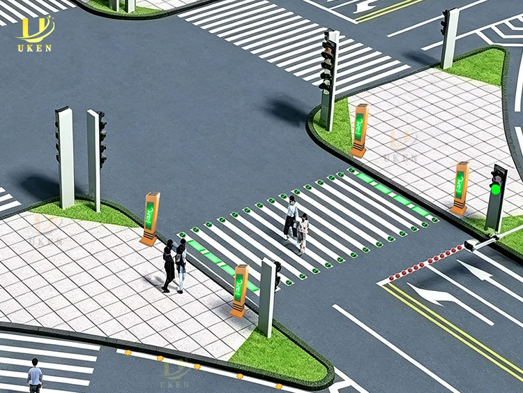 Smart Zebra Crossing Traffic Light - Solar LED Road Stud for Pedestrian ...