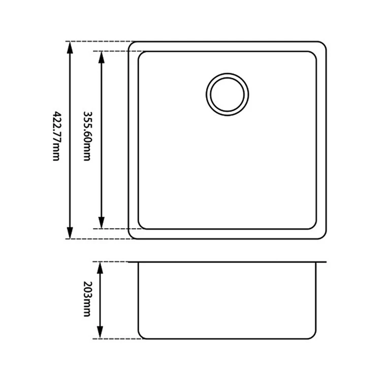 Under Mount Single Bowl Top Black Granite Quartz Stone Kitchen/Laundry Sink
