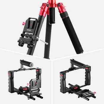 NEEWER V Mount Battery Plate with Dual 15mm Rod Clamps Metal V Lock Battery Mounting Plate Fits Camera detail image