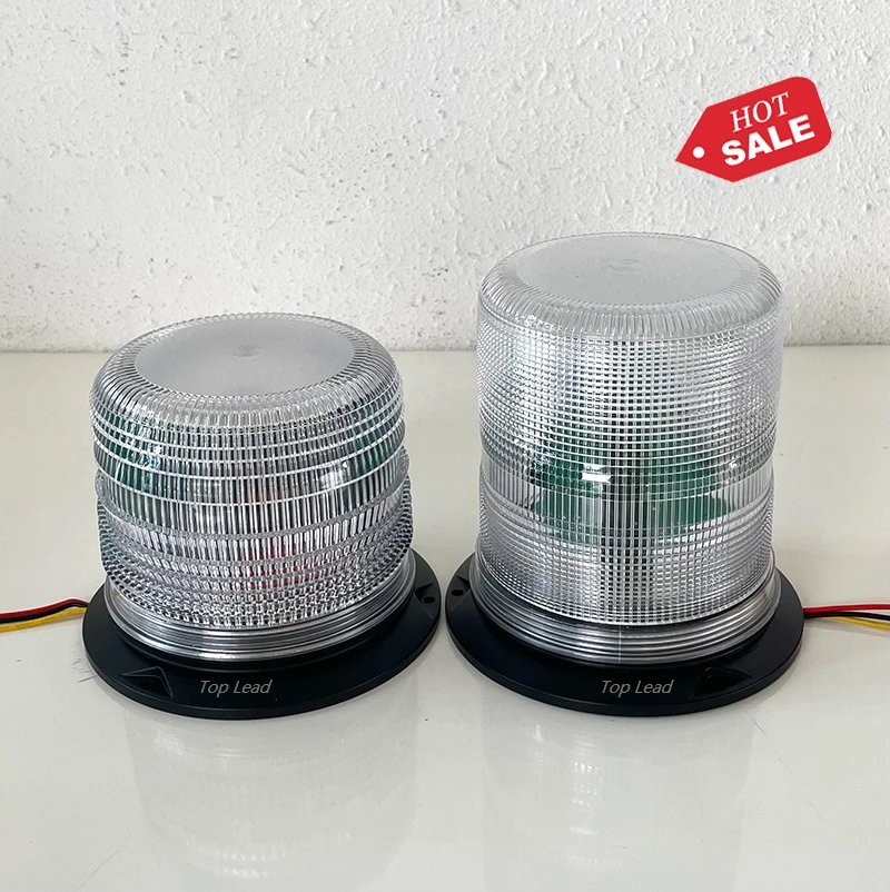 High Intensity White Emergency Flash Beacon 4"/6" PC Lamp Housing Xenon Spiral Tube Strobe Lamp Mining Heavy Truck Warning Light