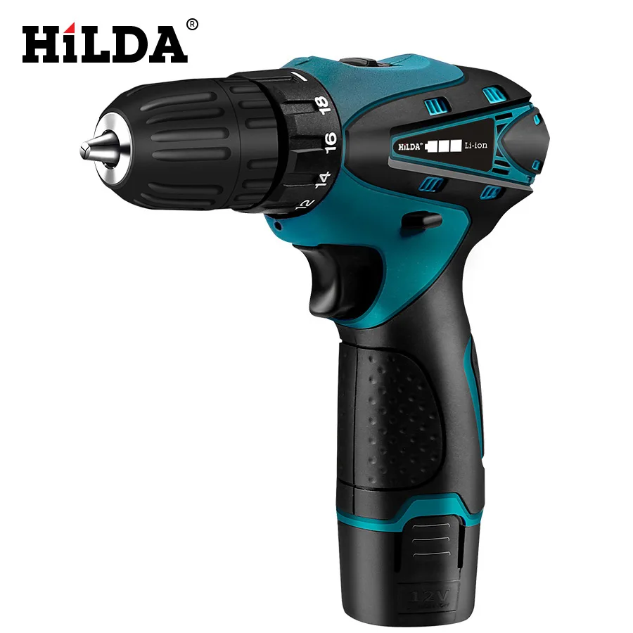 電動ドライバー HiLDA 12v 16.8vバッテリーコードレスパワードリル電動ハンド