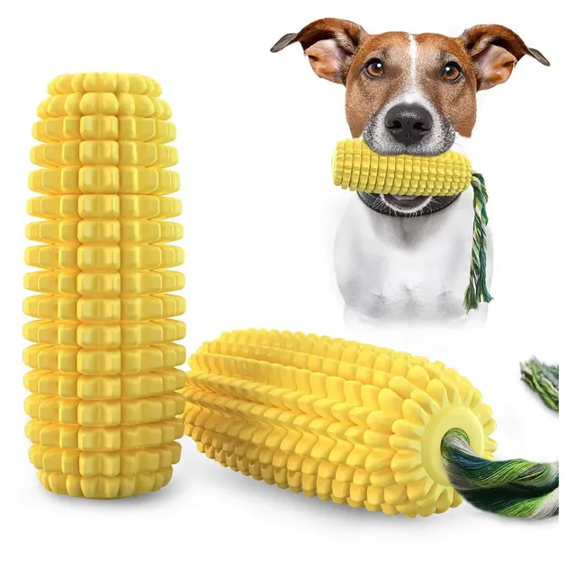 Ama zon Hot Sale Pet Dog Chew Toys Tough Durable Corn Squeaky Interactive