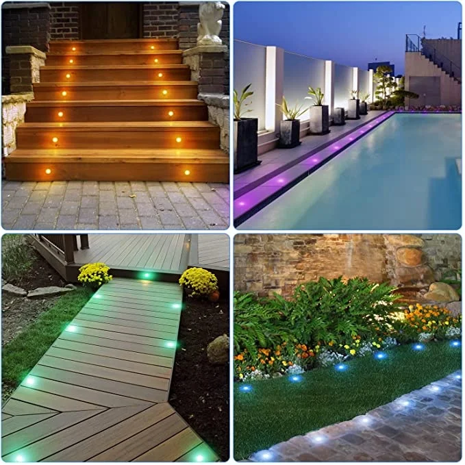 Factory Price IP67 Waterproof LED RGB Boat Deck Light 12V  Underground Led Spot Light With Remote  for Garden Lighting