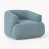 Tela bouclé azul