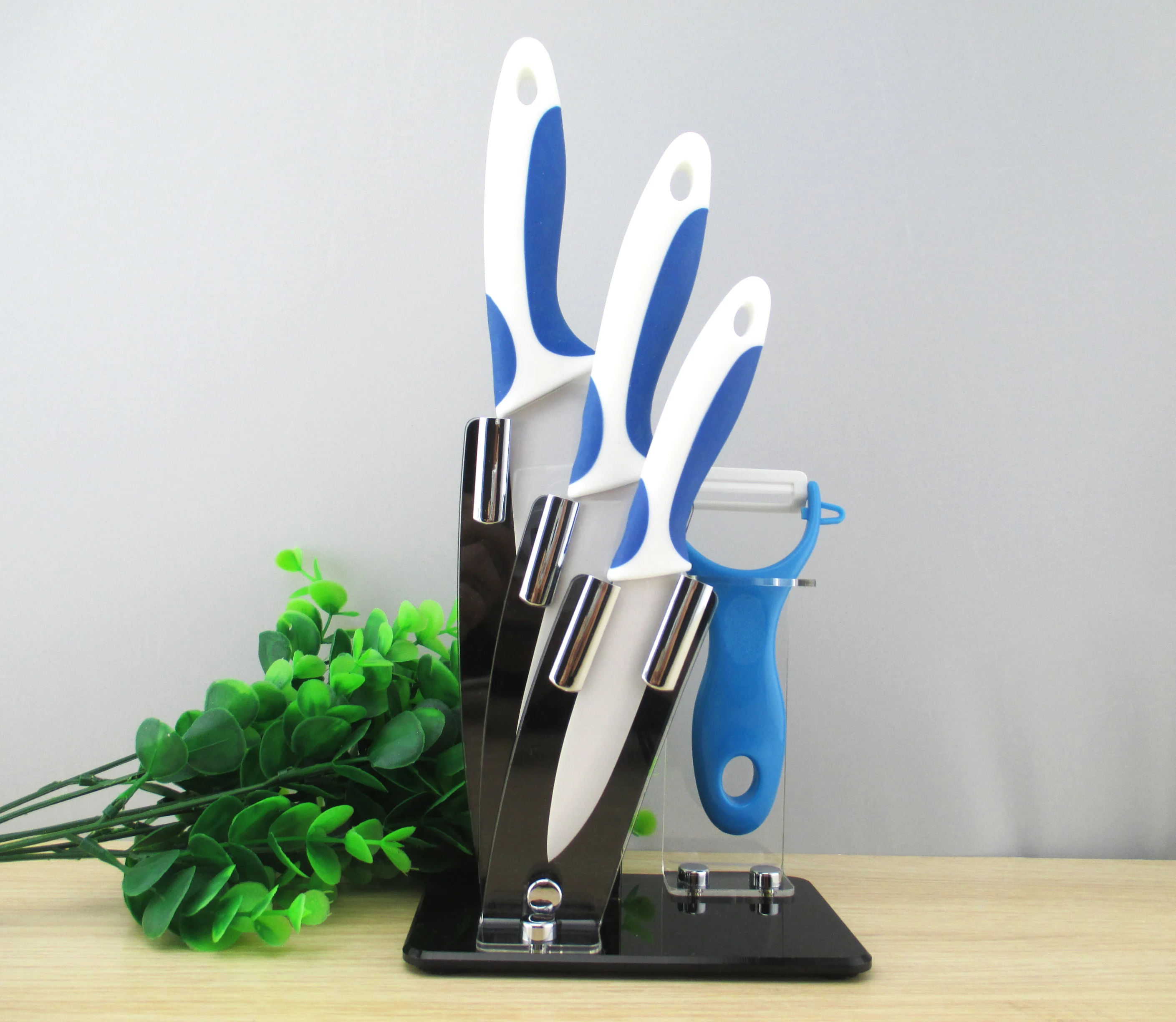 Hot Selling Rubber Coated ABS Handle Kitchen Knife Three-piece Set