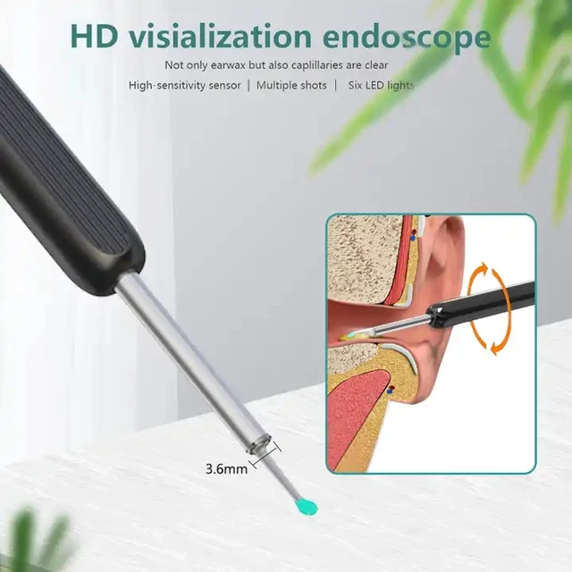 Wifi Visual Ear Spoon Mini 1080p Hd Camera 3.5mm 5mp Electric Ear Wax Removal Cleaner - Image 5