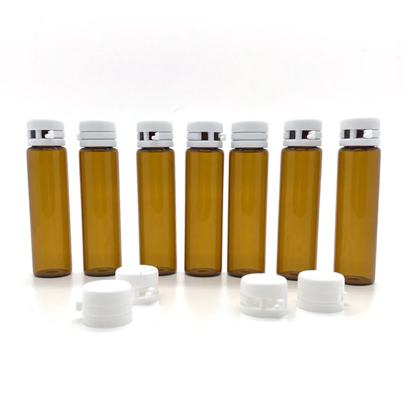5ml 10ml 15ml 20ml Amber Transparent Syrup Glass Bottle Crimp Oral Liquid Glass Vial with Inner Plug and Tear off Aluminum Cap