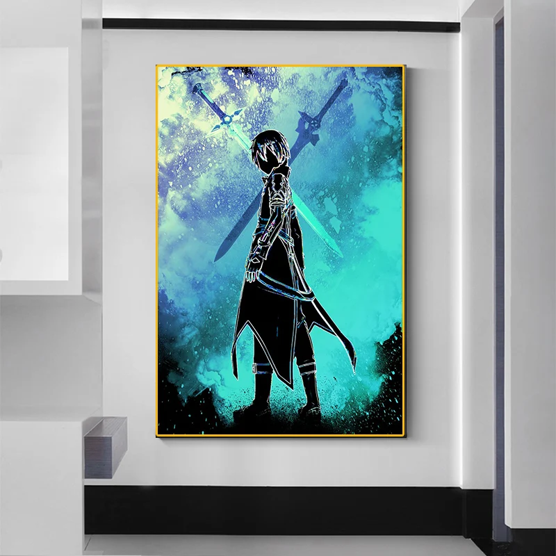 ソードアートオンライン日本の人気アニメキャンバス絵画モダンアートワークポスタープリント画像家の装飾ライブルームウォールアート Buy 壁アートキャンバス 壁の油絵 アートプリント Product On Alibaba Com