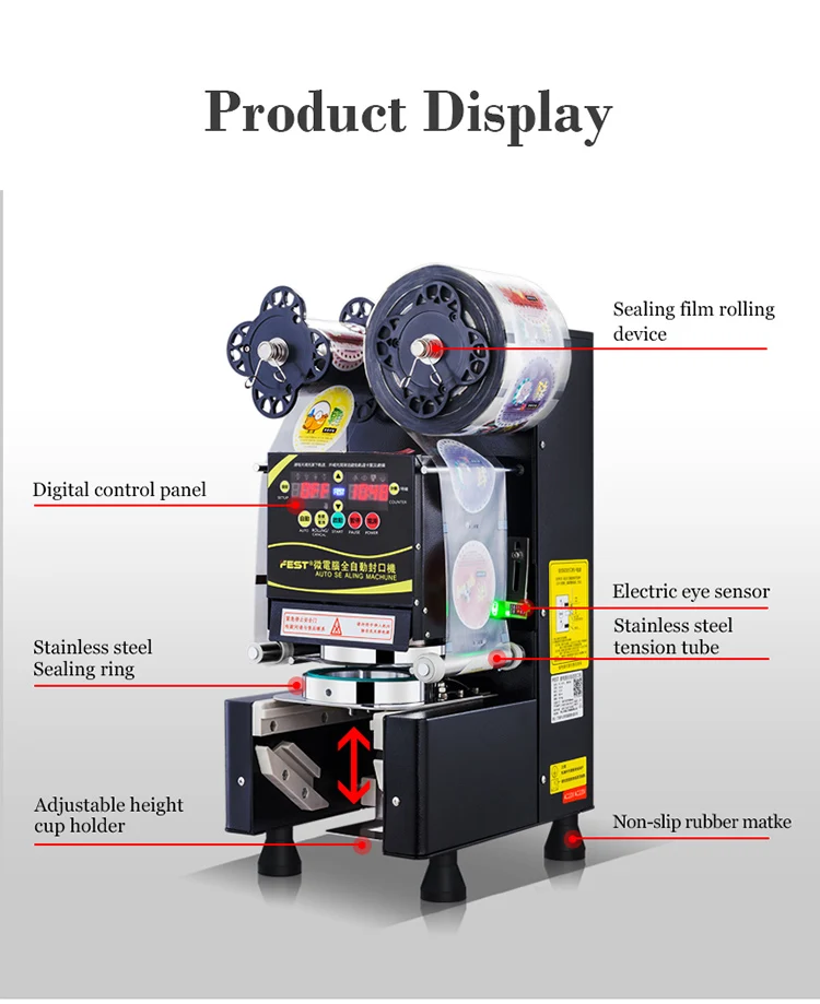 Automatic Bubble Tea Sealing Machine Bubble Tea Shop Boba Cup Sealing Machine Cup Sealer Machine