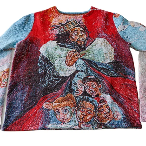 M Kleding Gender-neutrale kleding volwassenen Sweaters Reworked Vintage Cigar Tapestry Sweater 