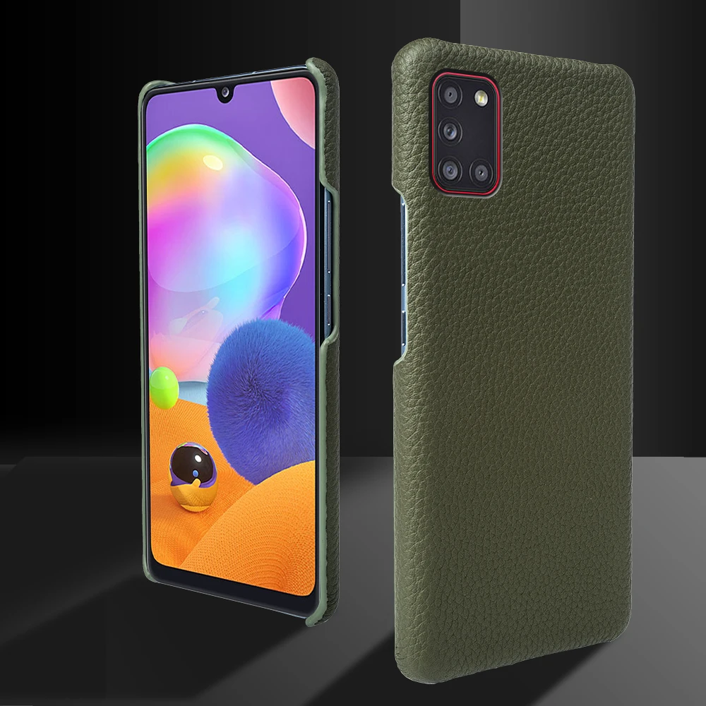 For Samsung Galaxy A31 Genuine Cowhide Real Leather Mobile Phone case  Supplier Soft Leather Mobile Phone case Accessories