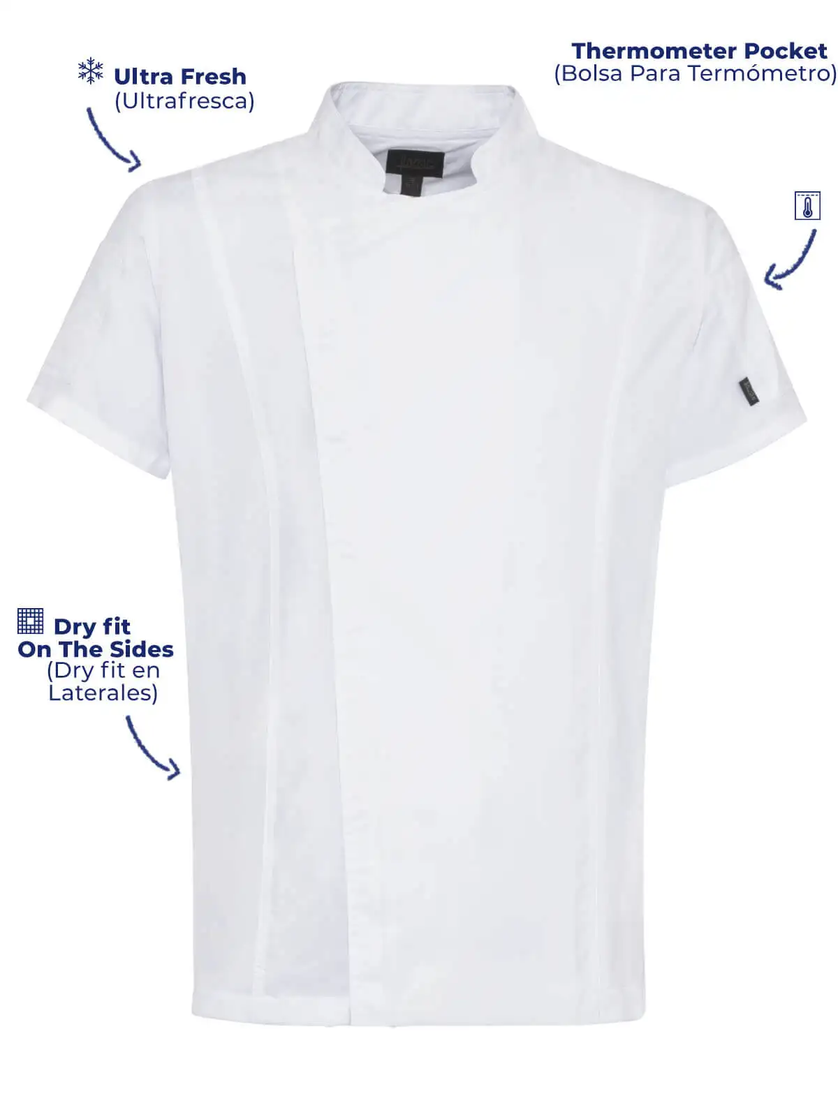 Ventilated Chef Jacket Short Sleeve With Zipper Dry Fiit Premium Design
