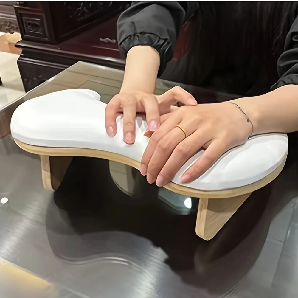 High Quality Designer Soft Leather U Shape Tech Nail Cushion Arm Rest Butterfly Nail Hand Pillows for Two Hands